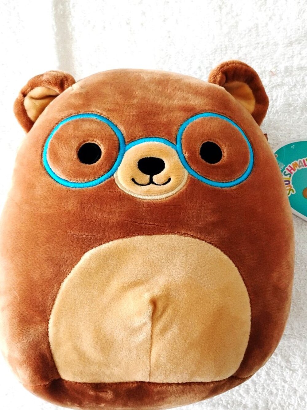 NWT Collectible Squishmallows  10" Baron the Brown Bear with Glasses Plush Toy